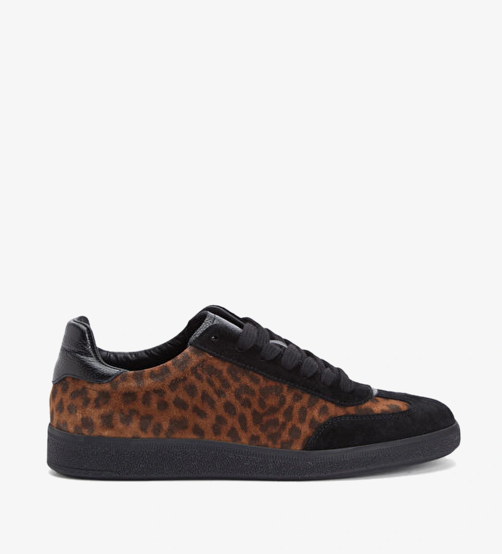 Leopar Desenli Kadın Süet Sneaker
