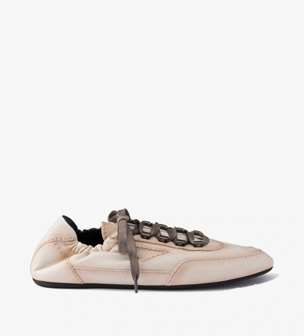 Collapse Naturel Eskitme Efektli Napa Deri Kancalı Erkek Sneaker