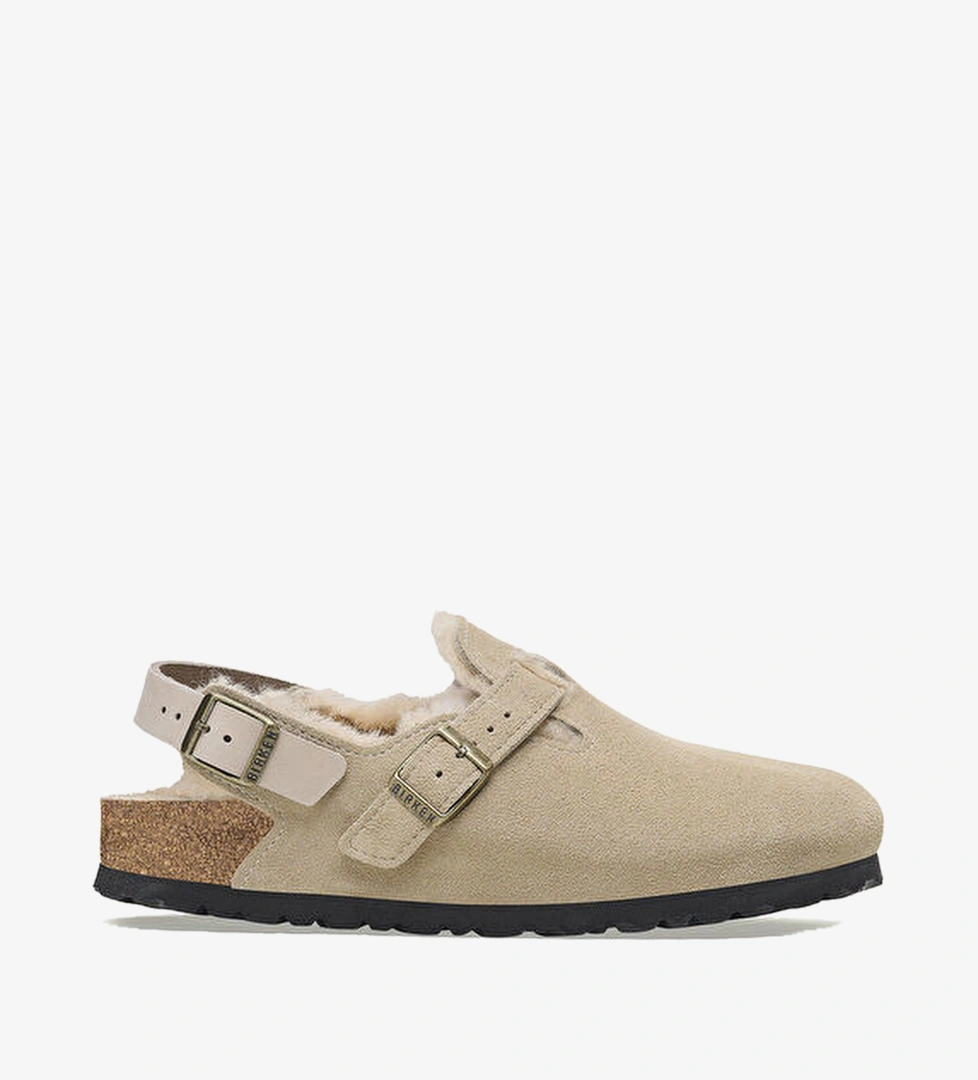 Tokio VL Shearling Vizon Kadın Süet Terlik