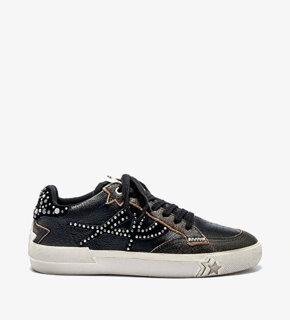 Siyah Kadın Deri Sneaker