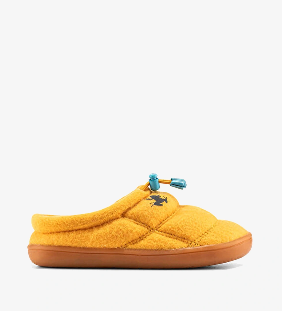 Hoppuff Barefoot Sarı Polar Unisex Çocuk Panduf Ayakkabı