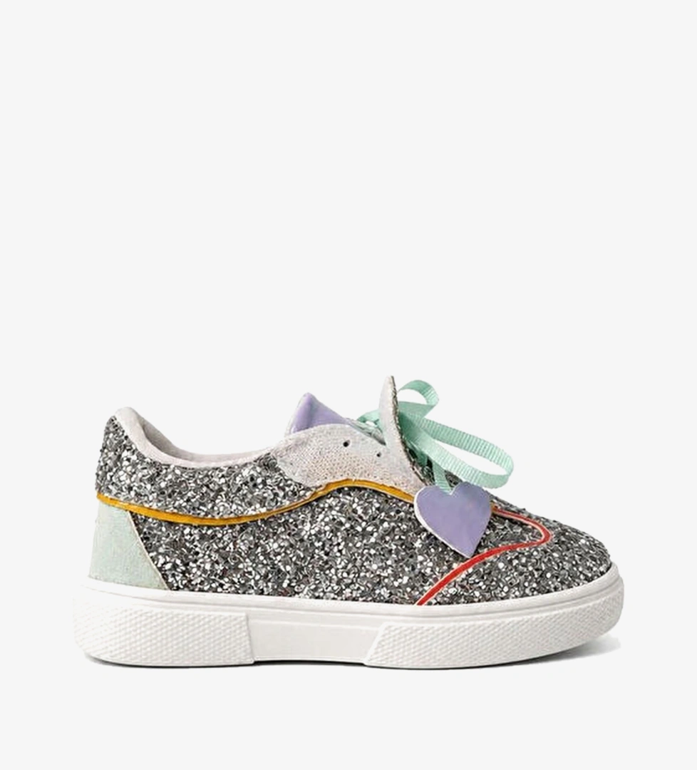 Glare Gümüş Cırtlı Kız Çocuk Sneaker