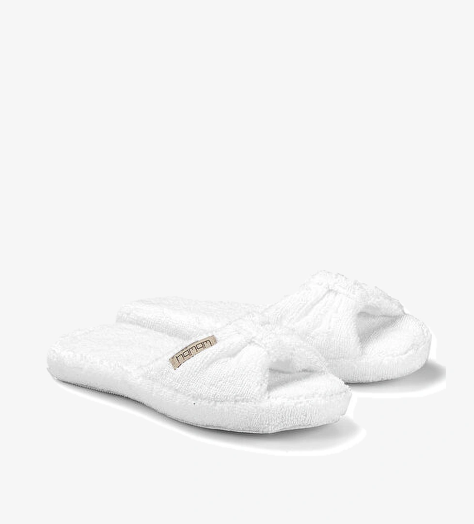 Hamam Hamam Pera Beyaz Kadın Havlu Terlik Beymen'de! Beyaz - 1. görsel