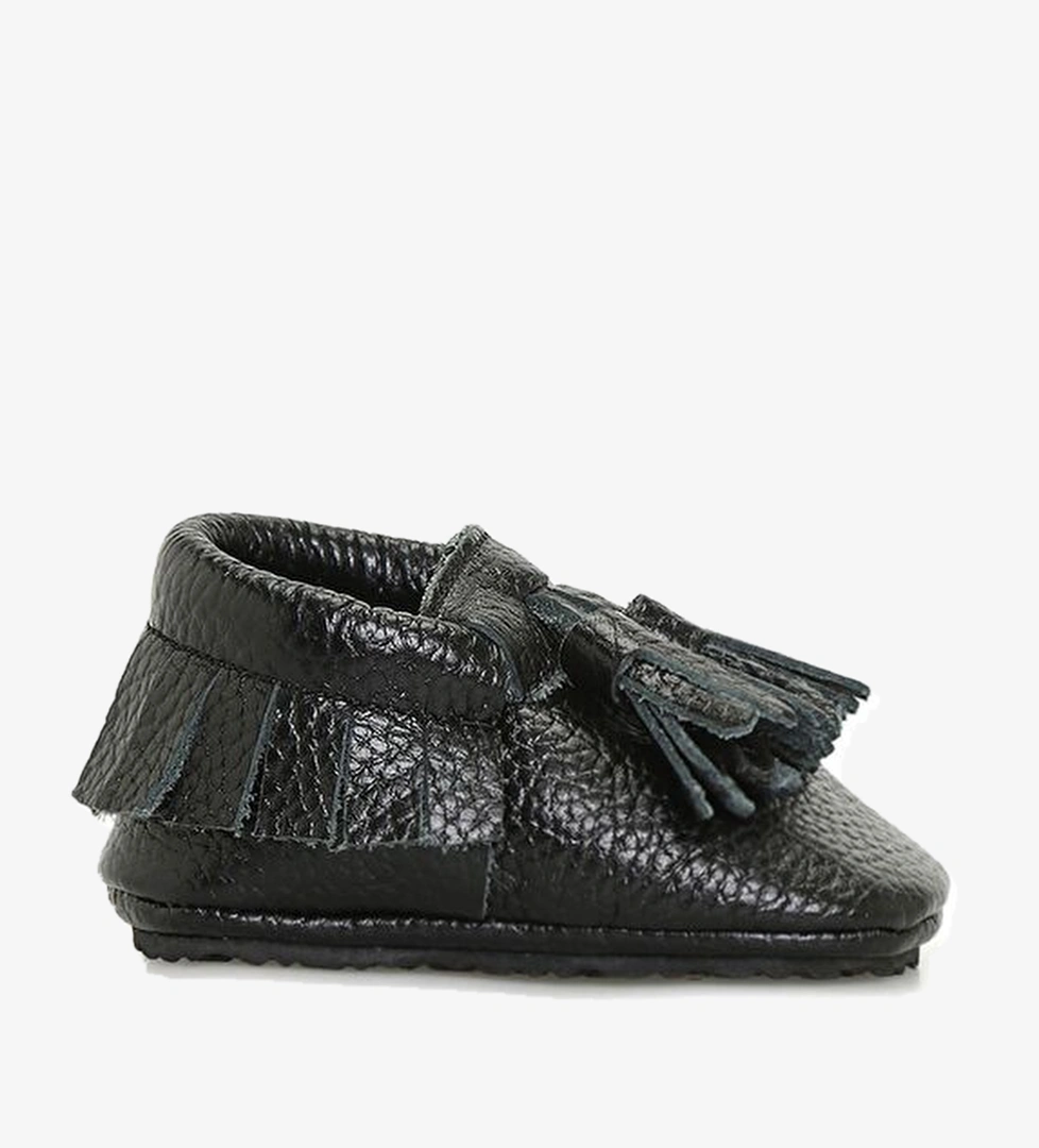 Atelier By Baby Siyah Püskül Detaylı Erkek Bebek Ayakkabı model görseli