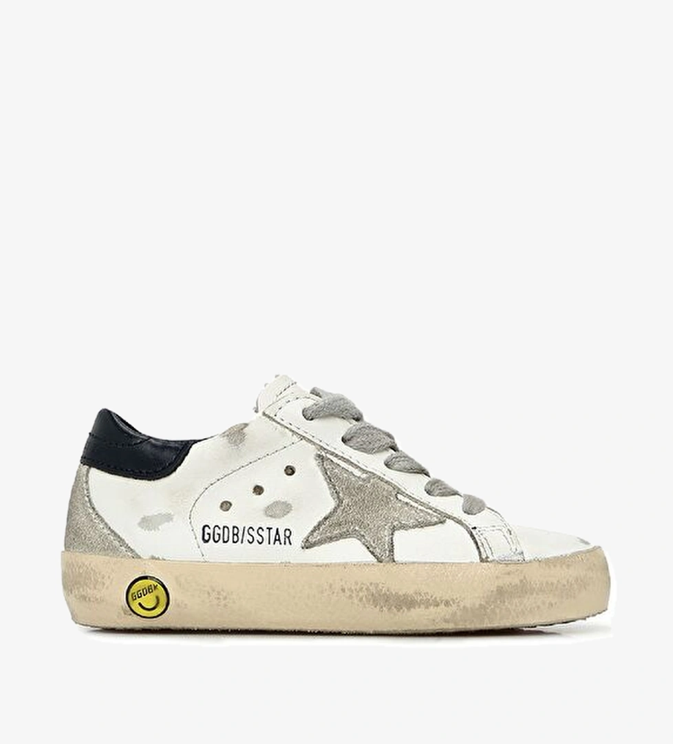 Superstar Beyaz Gri Unisex Çocuk Deri Sneaker - Görsel 1