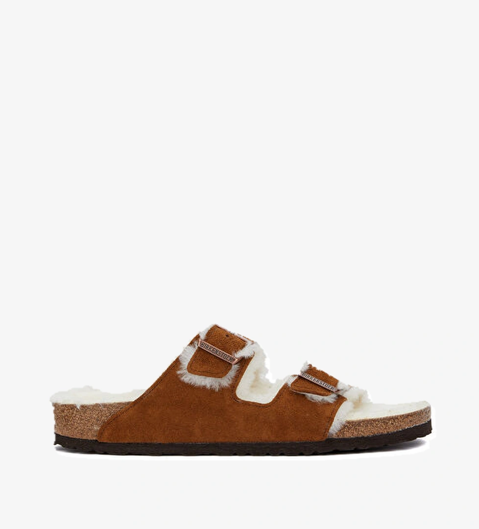 Birkenstock Aizona Fell Taba Shearlingli Erkek Süet Terlik model görseli
