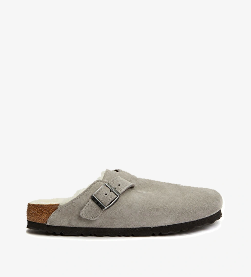 Birkenstock Boston Gri Kadın Süet Terlik model görseli