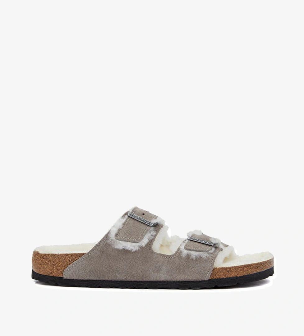 Birkenstock Arizona Shearling Taş Erkek Süet Terlik model görseli