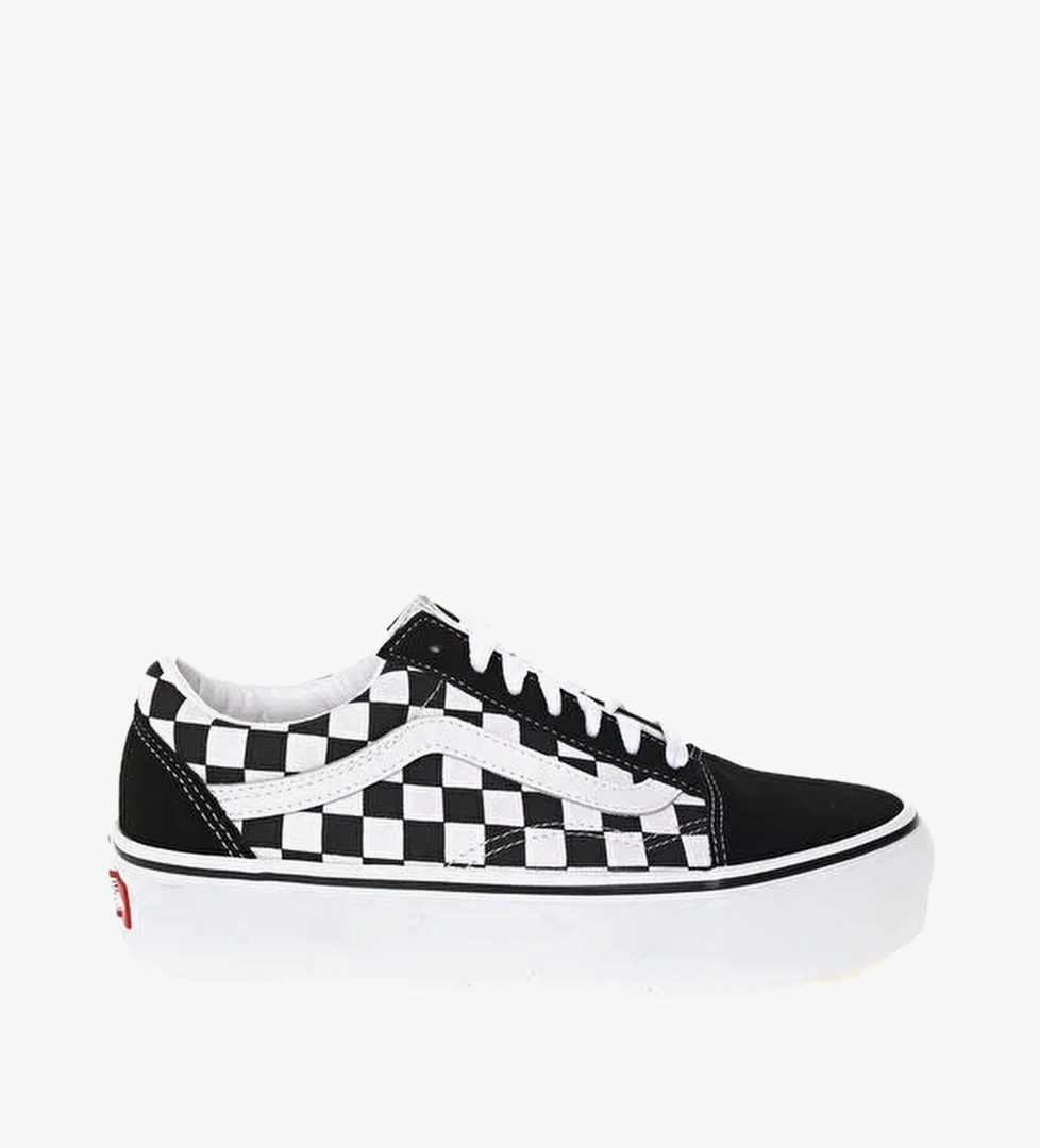 Vans VN0A3B3UHRK1 UA Old Skool Platform Siyah Deri Kadın Lifestyle Ayakkabı