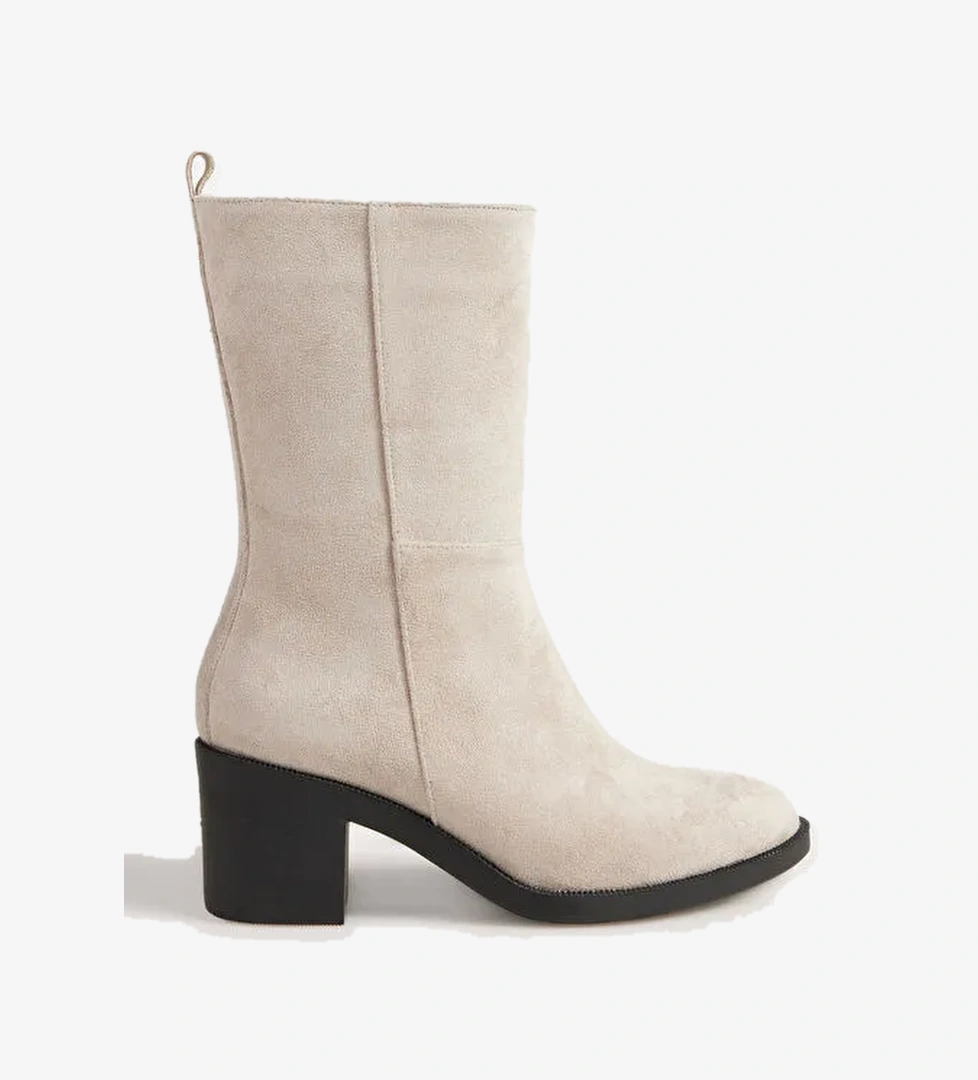 Fabrika Siyah Fabrika Bej Kadın Topuklu Bot Charlotte model görseli