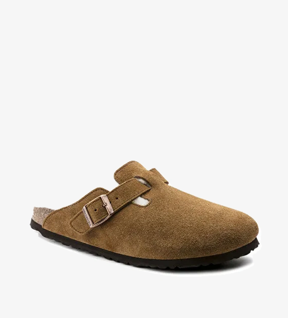 Birkenstock Vizon Erkek Süet + Yün Terlik 1001141 BOSTON FELL VL - Görsel 1