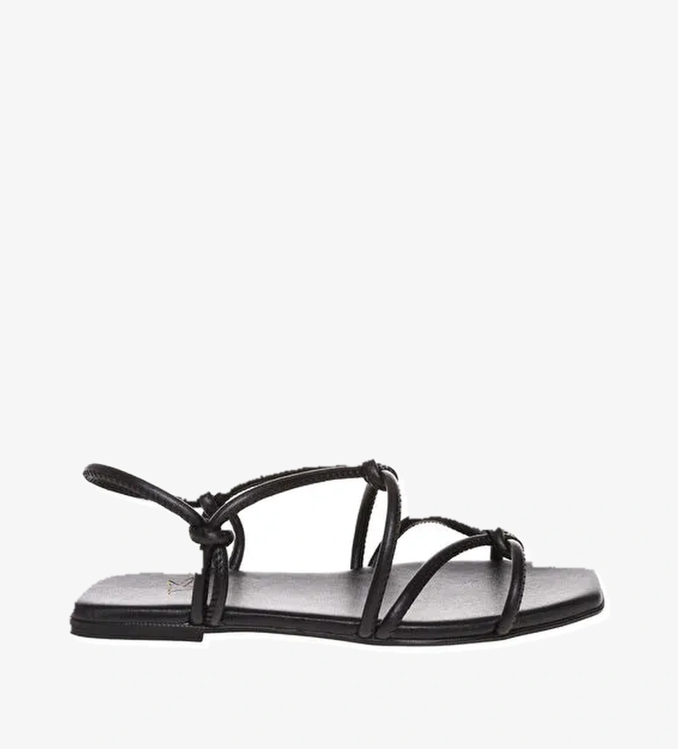 Fabrika Siyah Kadın Deri Sandalet MADELYN - Görsel 1