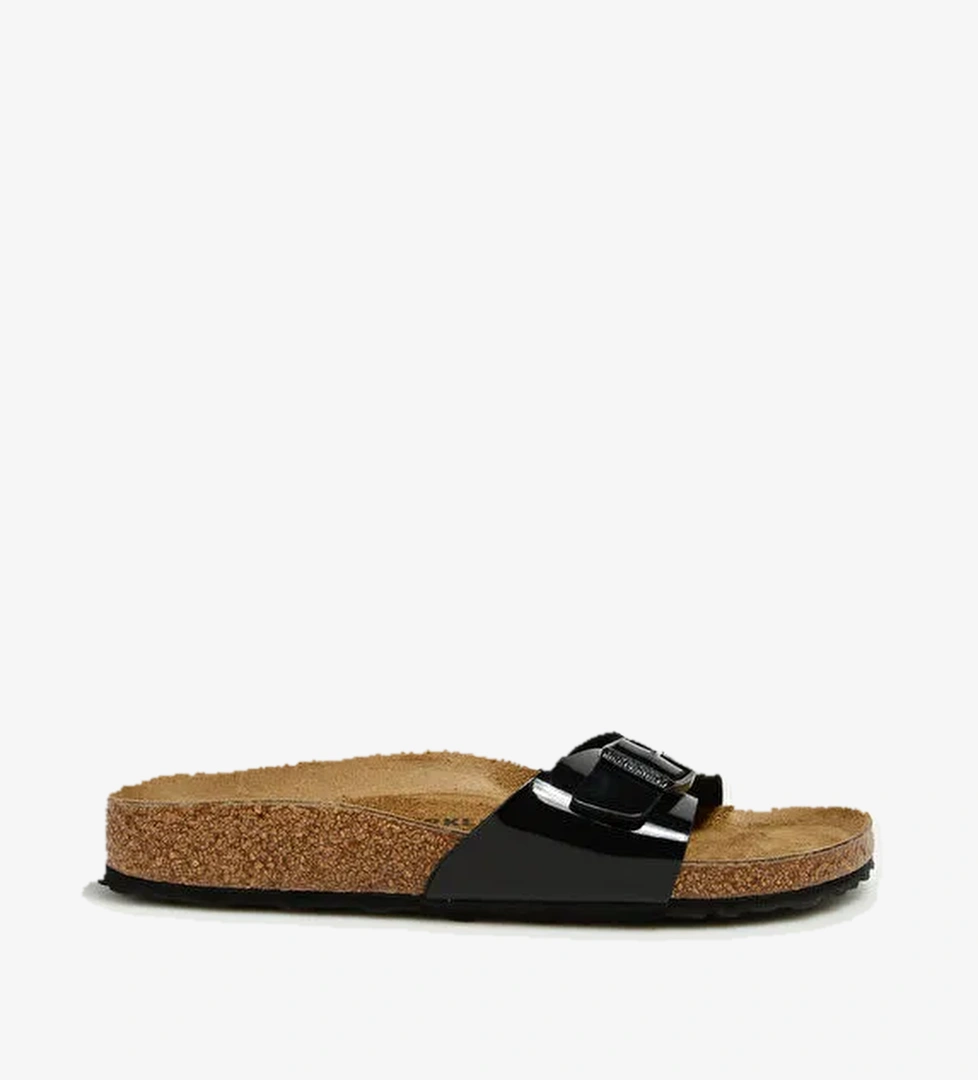 Birkenstock Siyah Kadın Deri Terlik MADRID BF PATENT