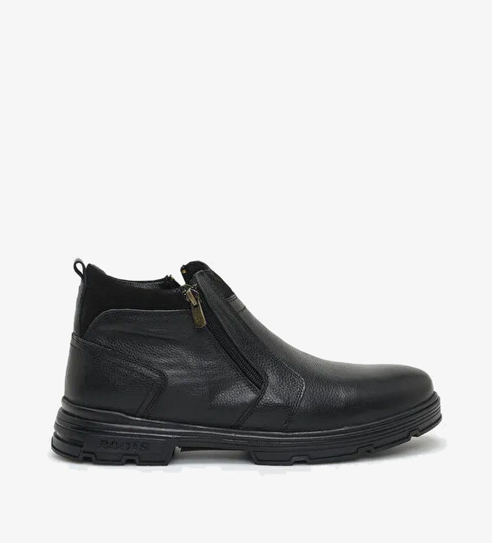 F By Fabrika F By Fabrika Siyah Erkek Deri Bot JAMIE model görseli