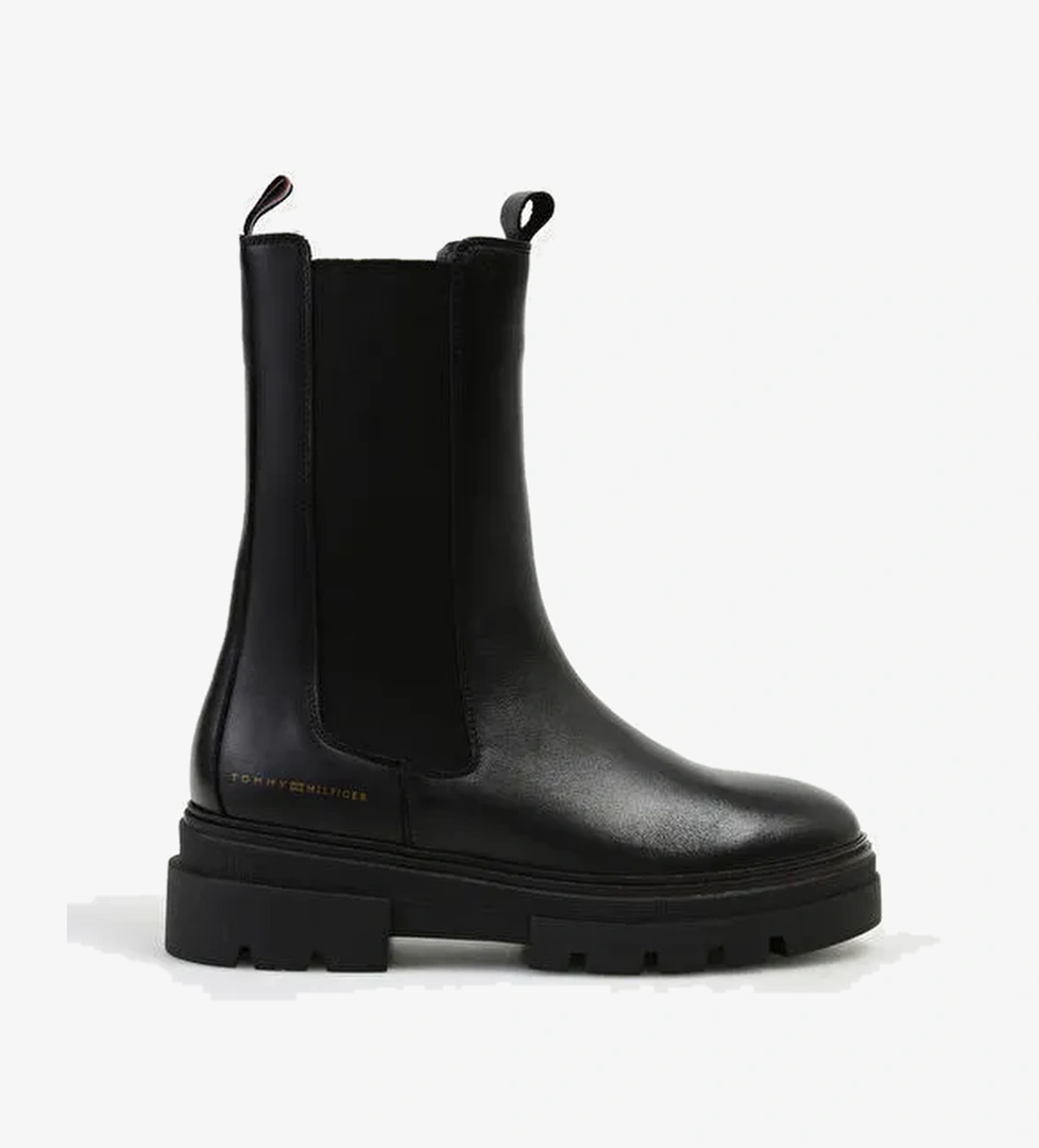 Tommy Hilfiger Siyah Kadın Deri Bot FW0FW06730BDS - Görsel 1