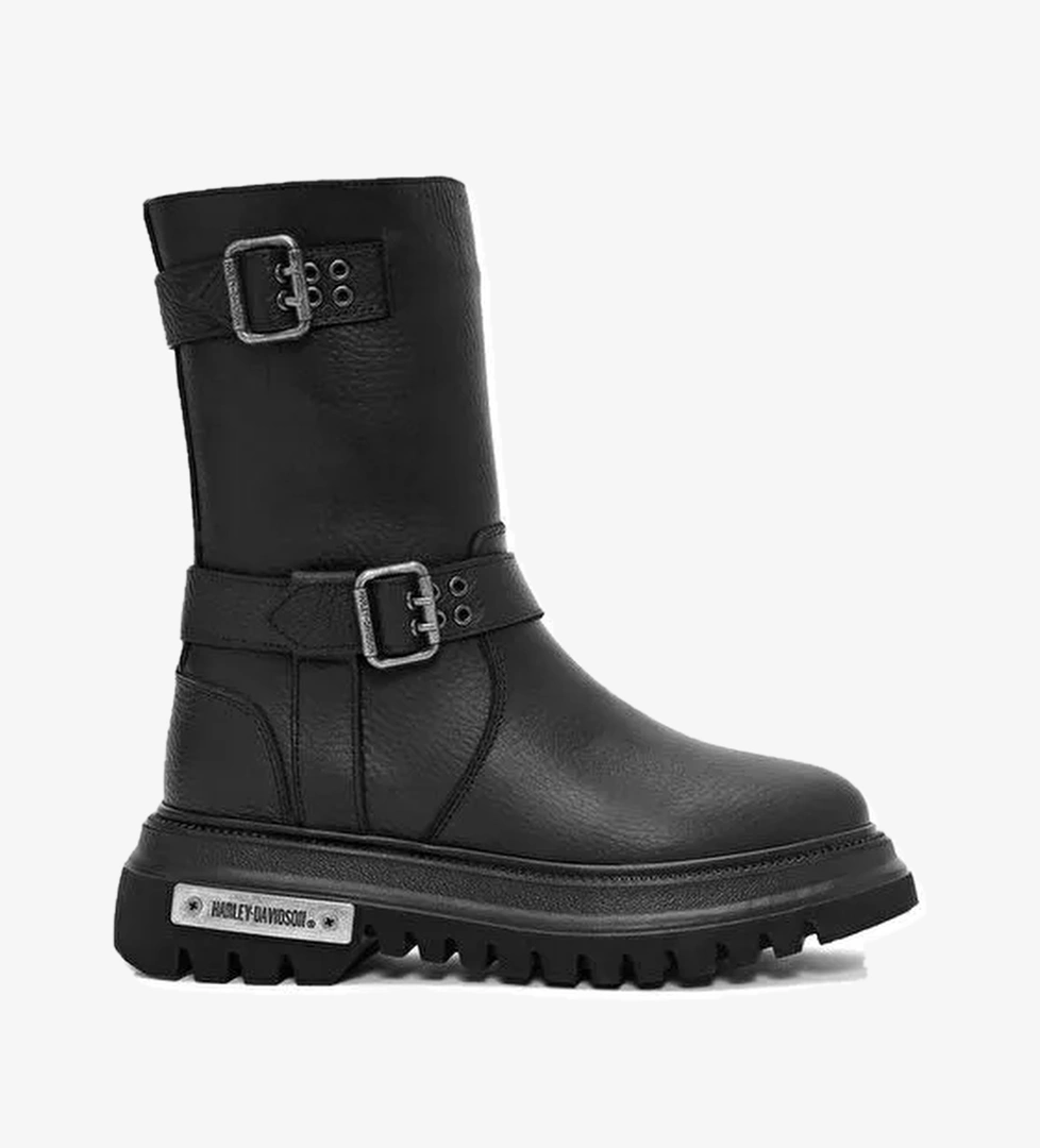 Harley Davidson Siyah Kadın Deri Bot SAHARA - Görsel 1