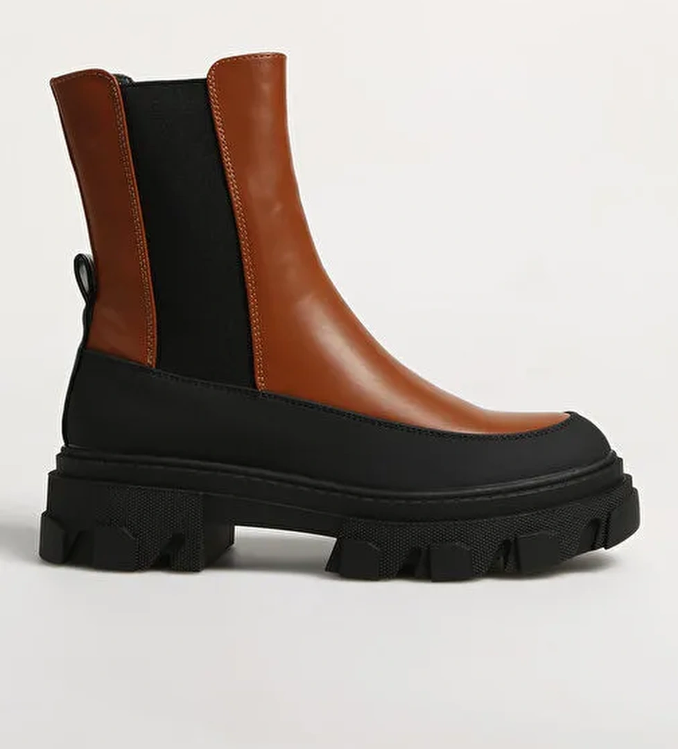 Only Kahverengi-Siyah Kadın Bot ONLTOLA-11 PU CHUNKY BOOT - Görsel 1