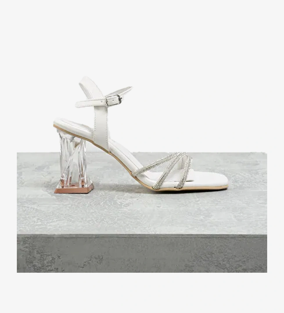 F By Fabrika Beyaz Kadın Topuklu Ayakkabı HERKABE