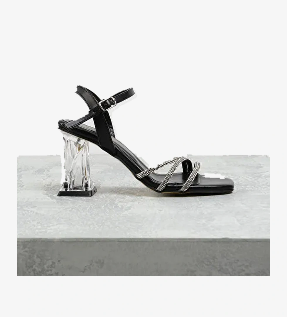 F By Fabrika Siyah Kadın Topuklu Ayakkabı HERKABE - Görsel 1