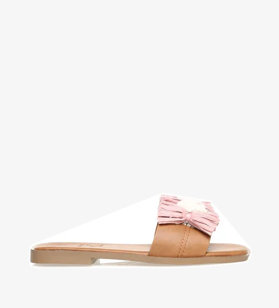 Fabrika Pembe-Bej Kadın Terlik JAGEN - Görsel 1