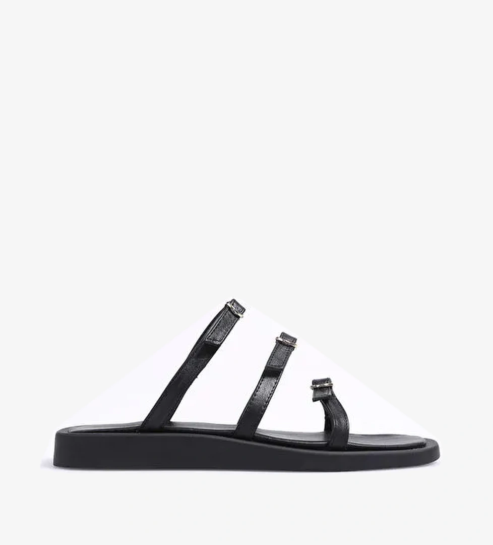 Fabrika Fabrika Siyah Kadın Deri Sandalet TAIRE model görseli