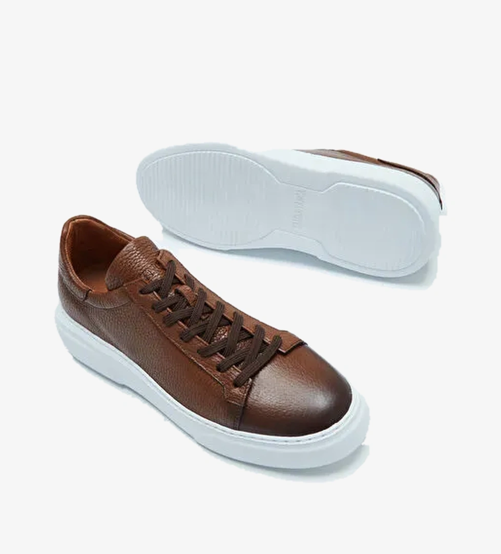 Tamer Tanca Siyah Erkek Deri Sneaker 04 2501 ERK AYK Y23 - Görsel 1