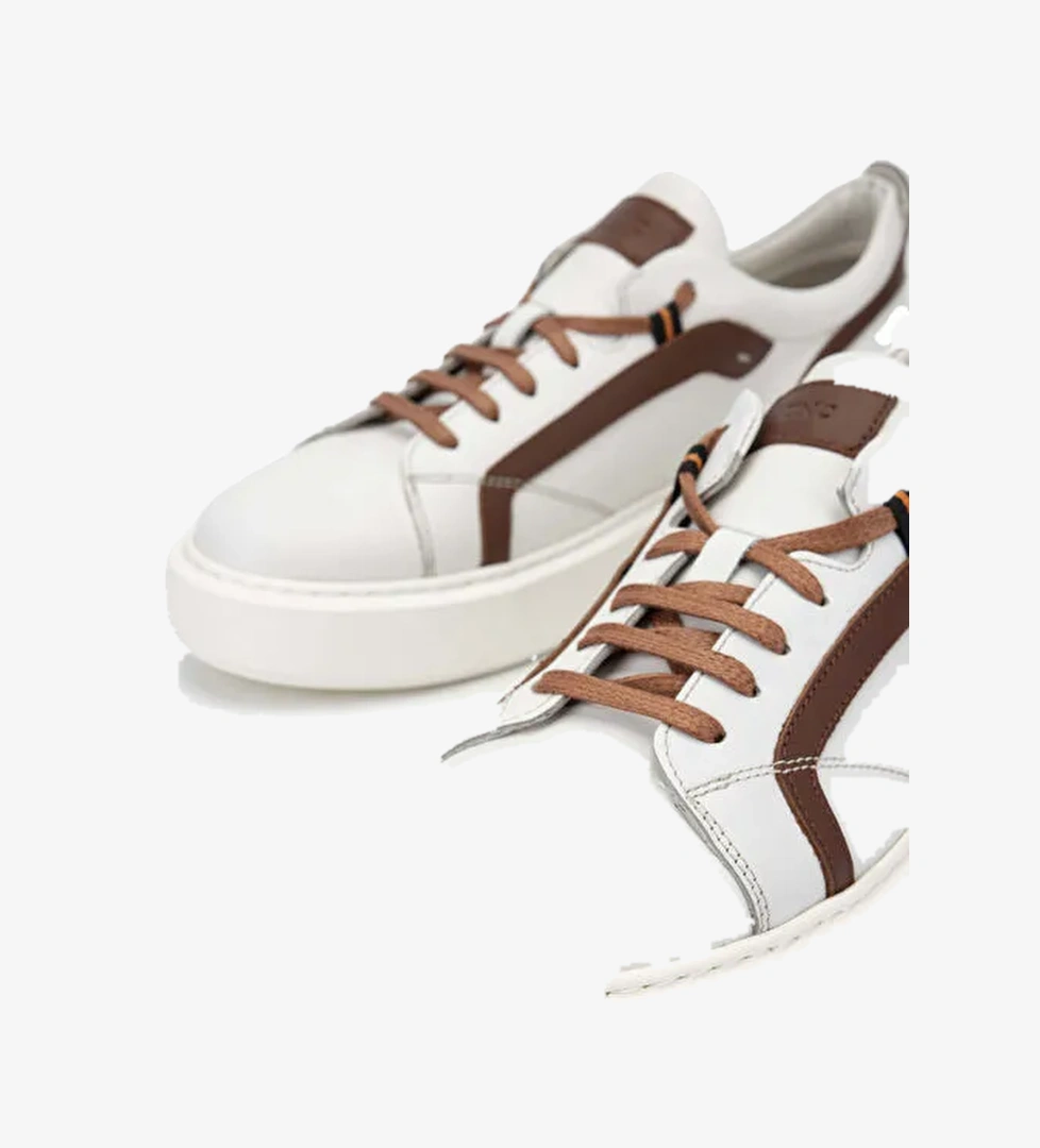 Tamer Tanca Erkek Hakiki Deri Bej Sneakers & Spor Ayakkabı - Görsel 1