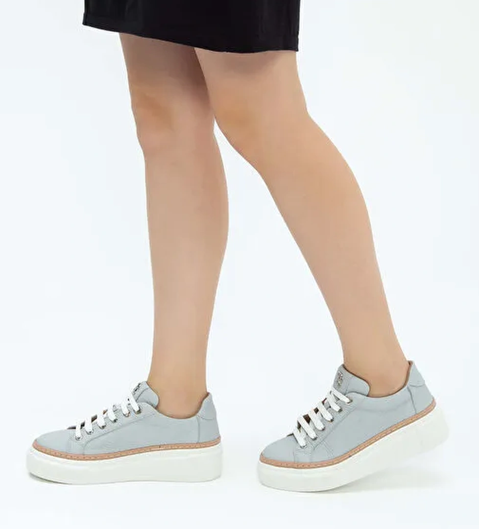 Tamer Tanca Kadın Hakiki Deri Gri Sneakers & Spor Ayakkabı - Görsel 1