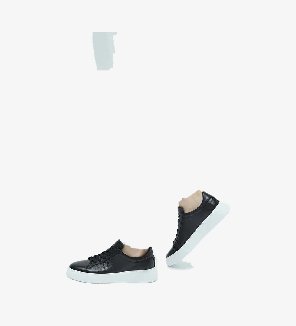 Tamer Tanca Erkek Hakiki Deri Siyah Sneakers & Spor Ayakkabı - Görsel 1