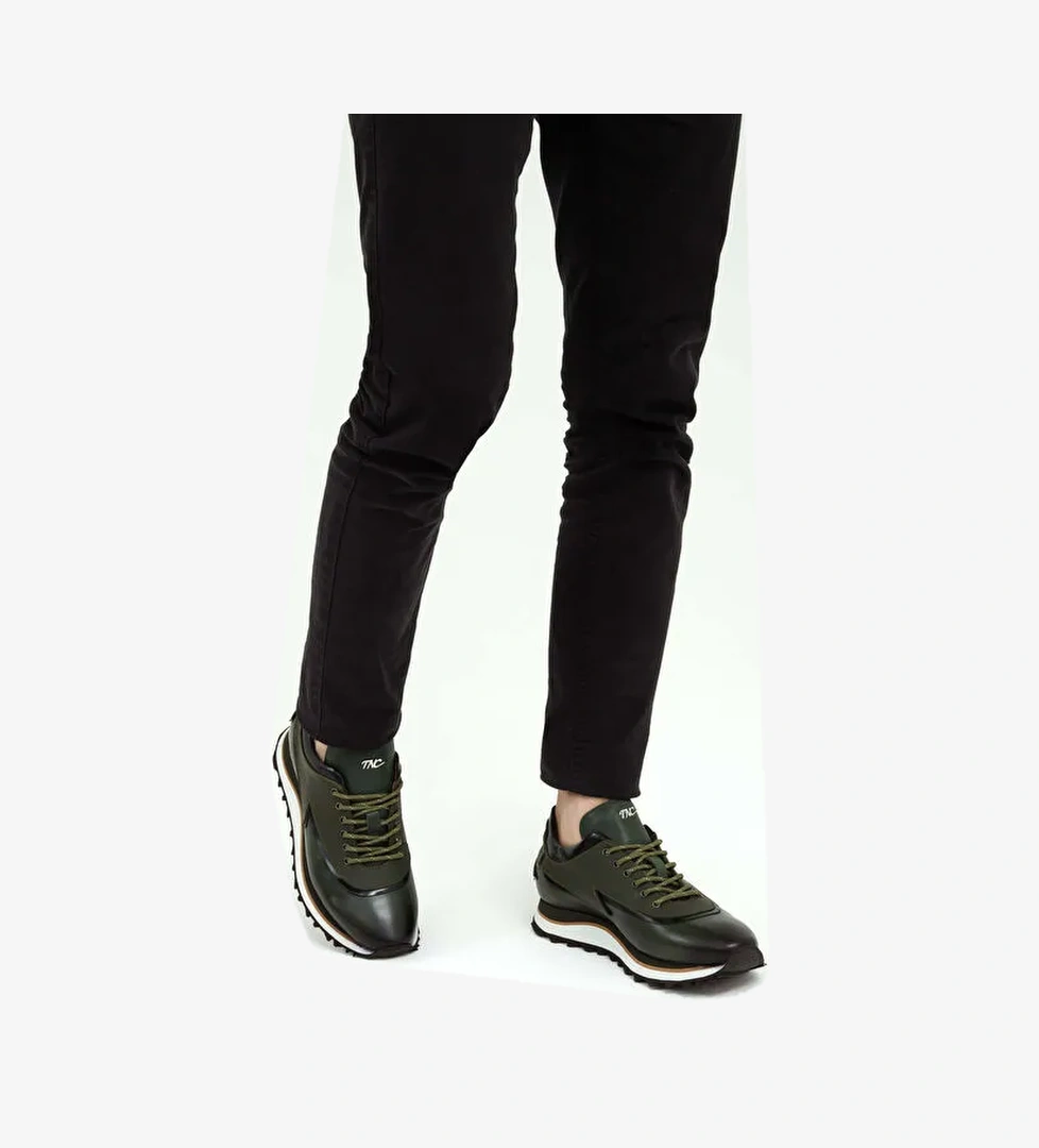 Tamer Tanca Erkek Hakiki Deri Haki Sneakers & Spor Ayakkabı - Görsel 1