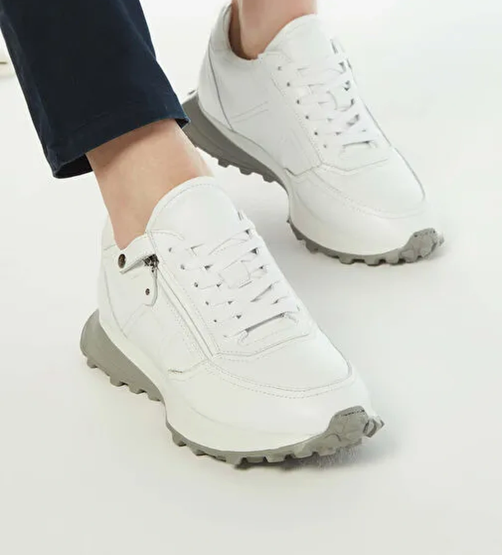 Tamer Tanca Erkek Hakiki Deri Beyaz Sneakers & Spor Ayakkabı - Görsel 1
