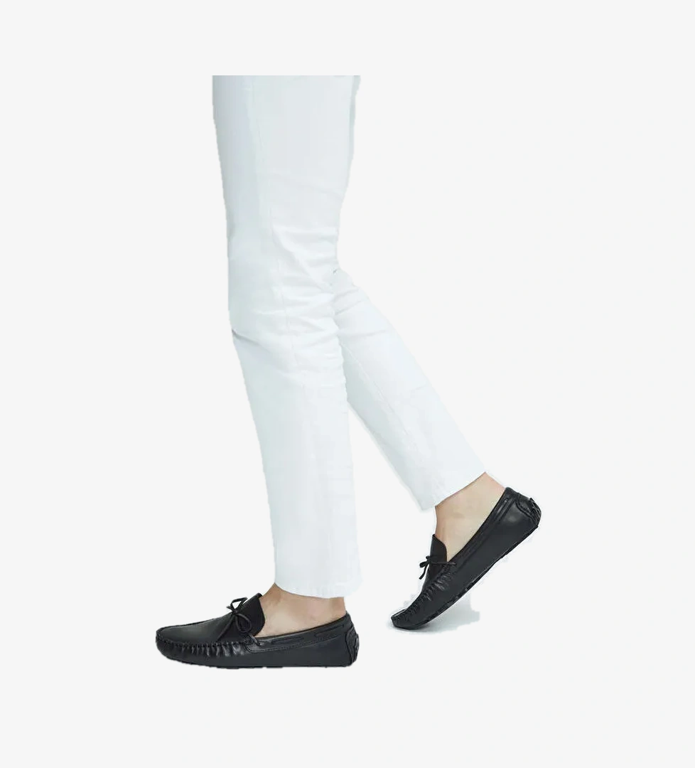 Tamer Tanca Erkek Hakiki Deri Siyah Loafer Ayakkabı - Görsel 1