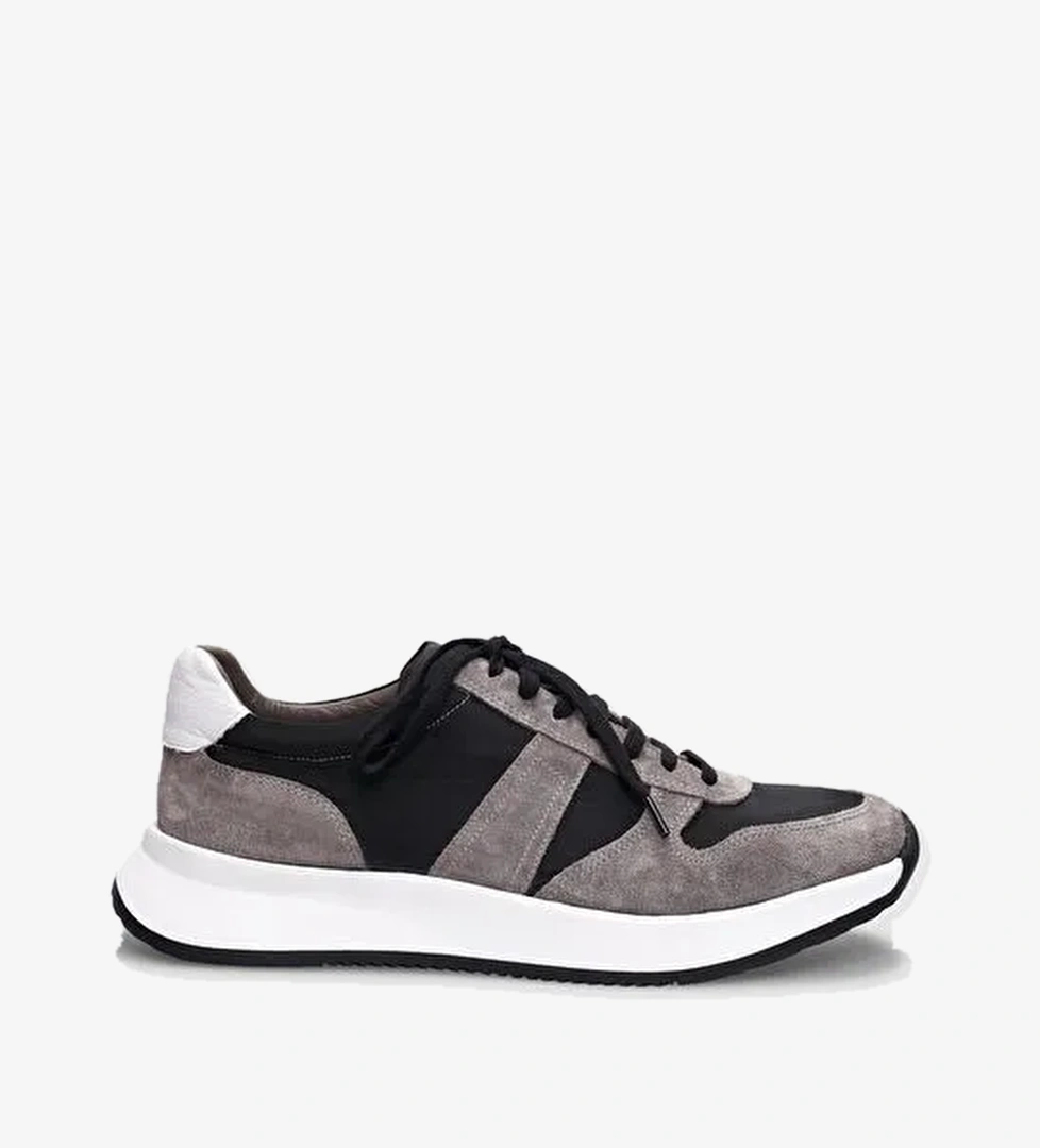 Cabani Ayakkabı Vizon-Siyah Erkek Deri Sneaker 29883 - Görsel 1