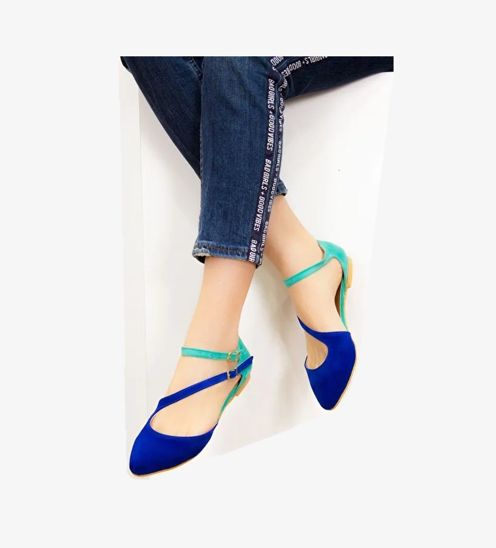 Saks Mavi/Su Yeşili Kadın Babet D726016902 - Görsel 1