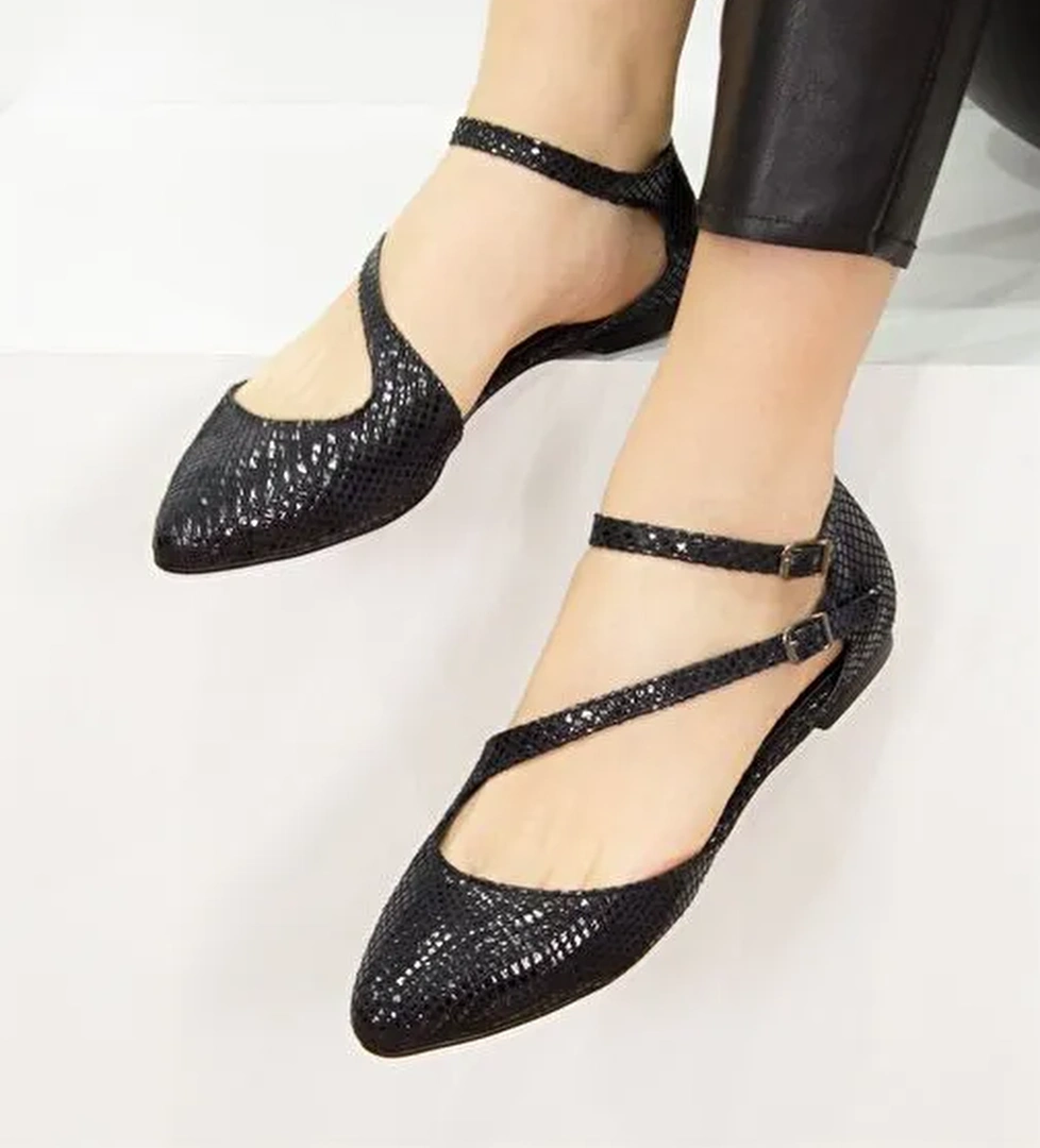 Fox Shoes Siyah Kadın Babet D726016907 - Görsel 1