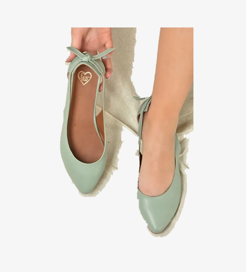 Fox Shoes Yeşil Kadın Babet 6929 - Görsel 1