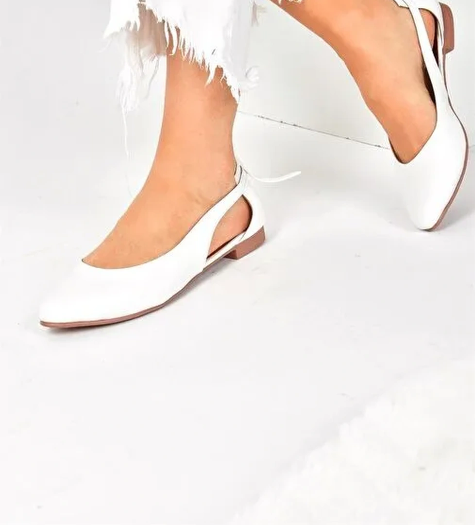 Fox Shoes Beyaz Kadın Babet 8549 - Görsel 1