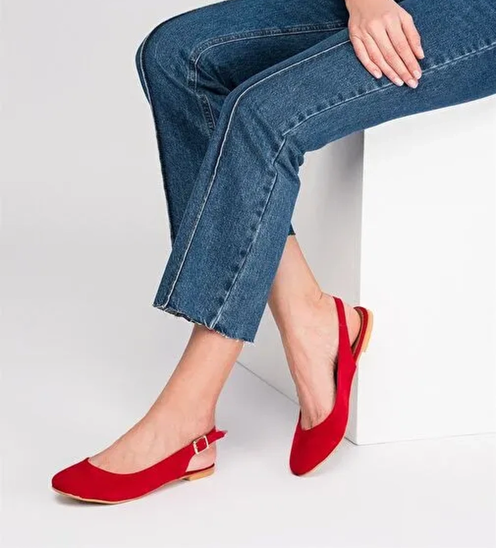 Fox Shoes Kırmızı Kadın Babet 1458 - Görsel 1