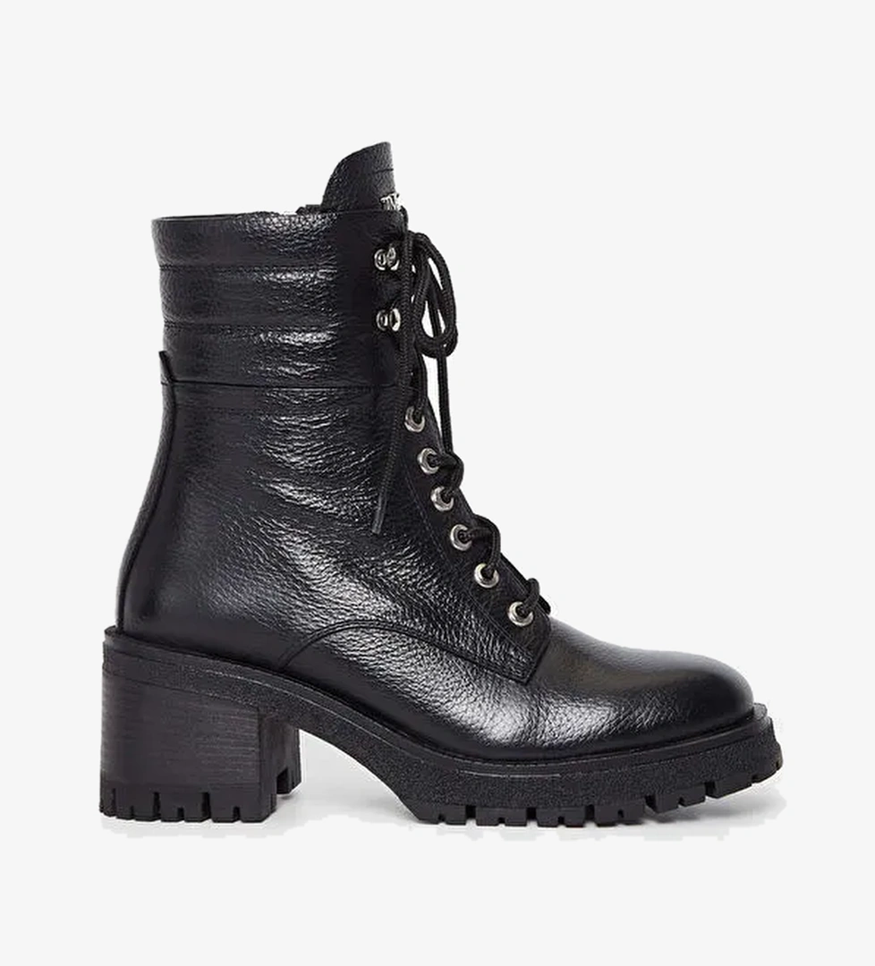 Tamer Tanca Kadın Hakiki Deri Siyah Casual Bot - Görsel 1