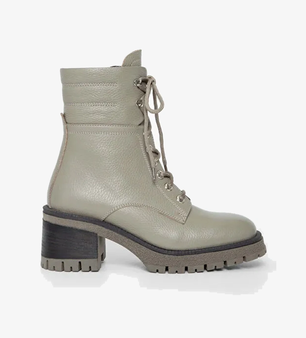 Tamer Tanca Kadın Hakiki Deri Bej Casual Bot - Görsel 1