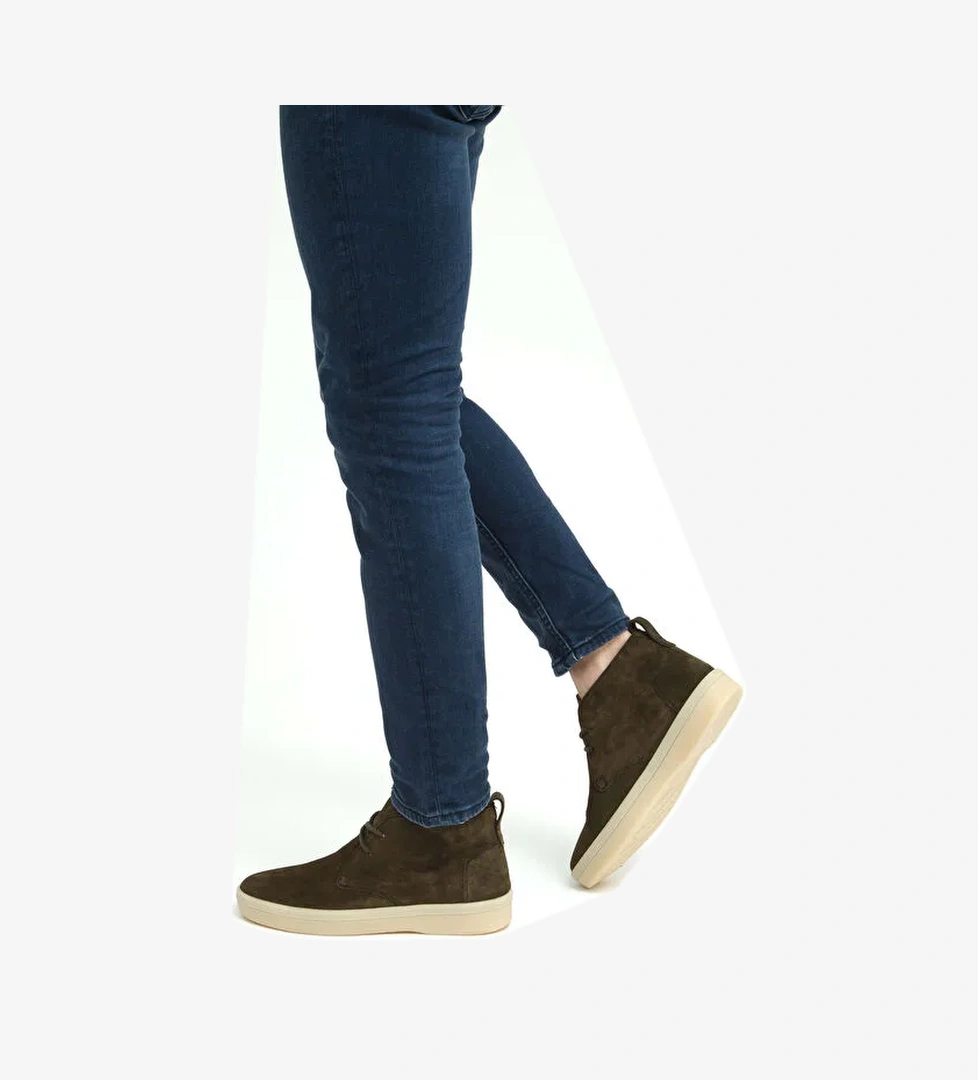 Tamer Tanca Erkek Hakiki Deri Yeşil Casual Bot