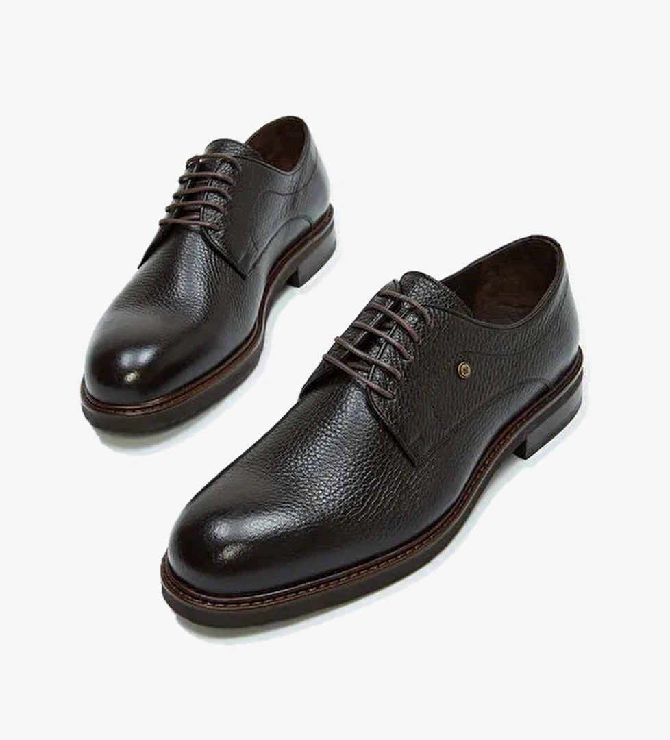 Tamer Tanca Erkek Hakiki Deri Kahverengi Casual Ayakkabı - Görsel 1