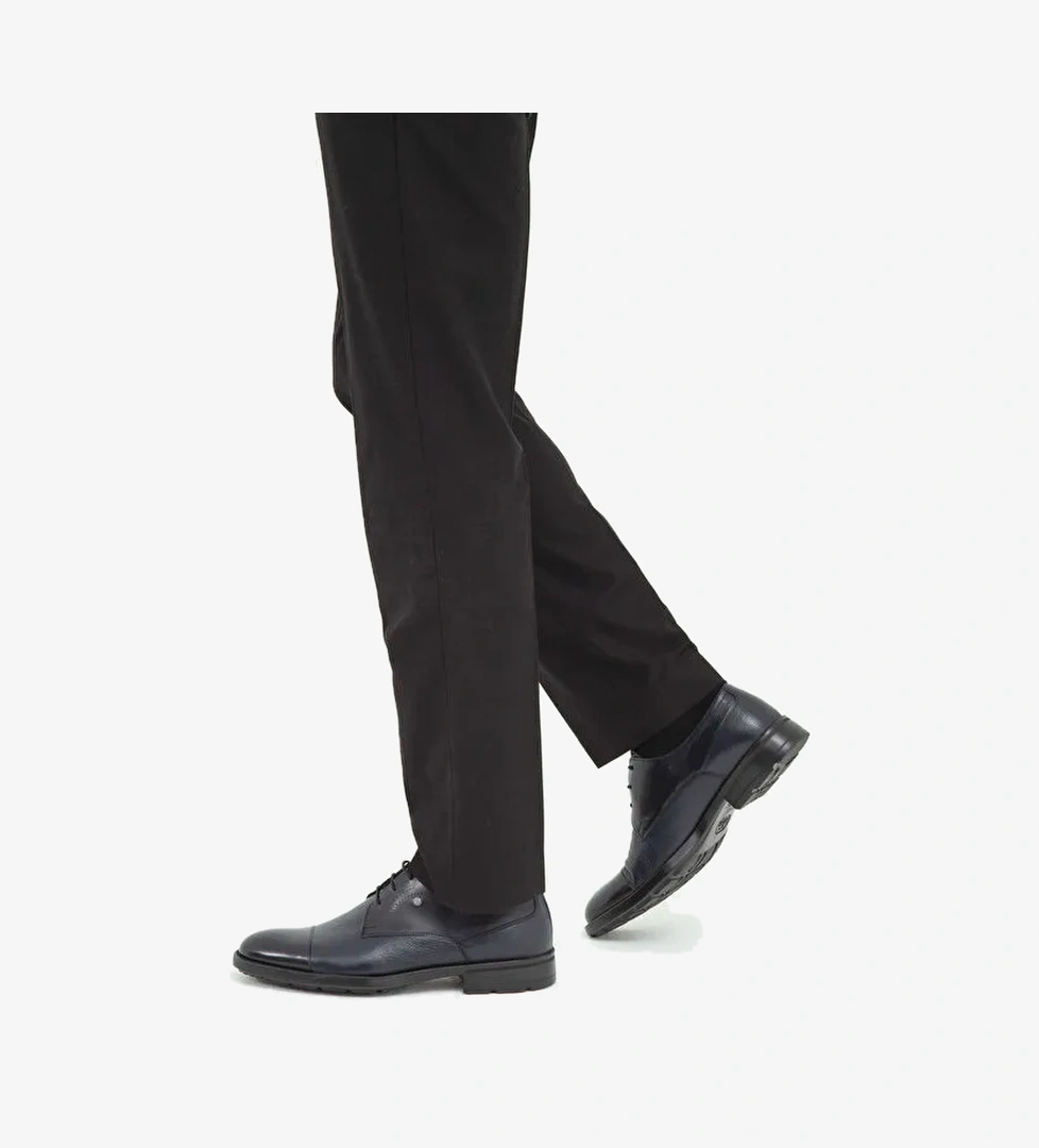 Tamer Tanca Erkek Hakiki Deri Lacivert Klasik Ayakkabı - Görsel 1