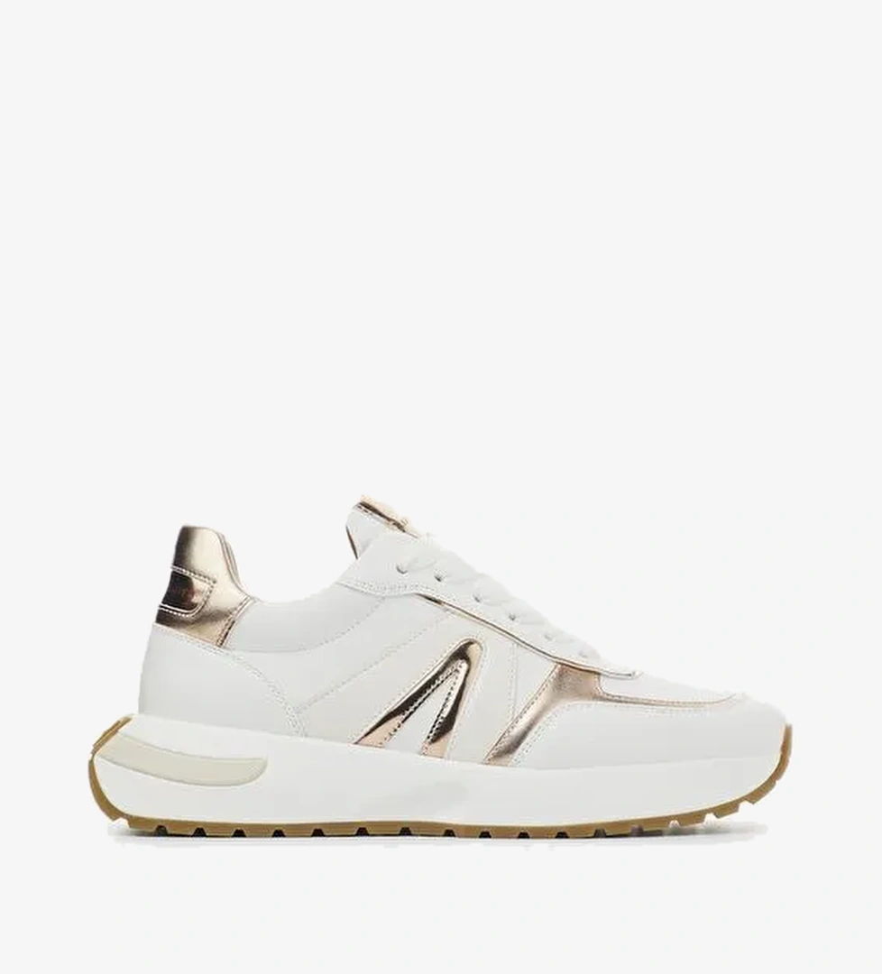 Alexander Smith Beyaz-Altın Kadın Sneaker ASAZHYW1307WCP - Görsel 1