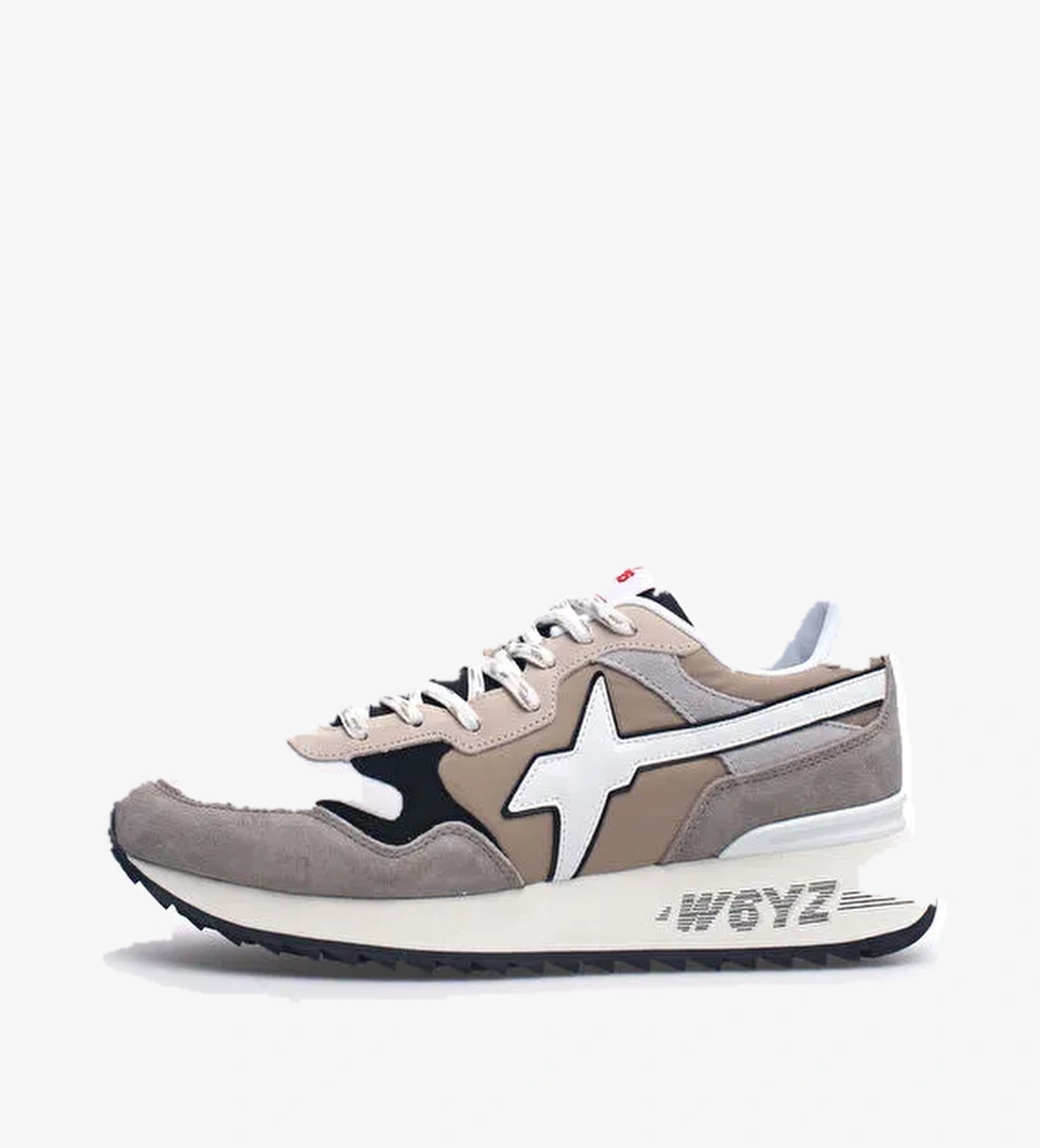 W6Yz Bej-Siyah Erkek süet Sneaker YAK