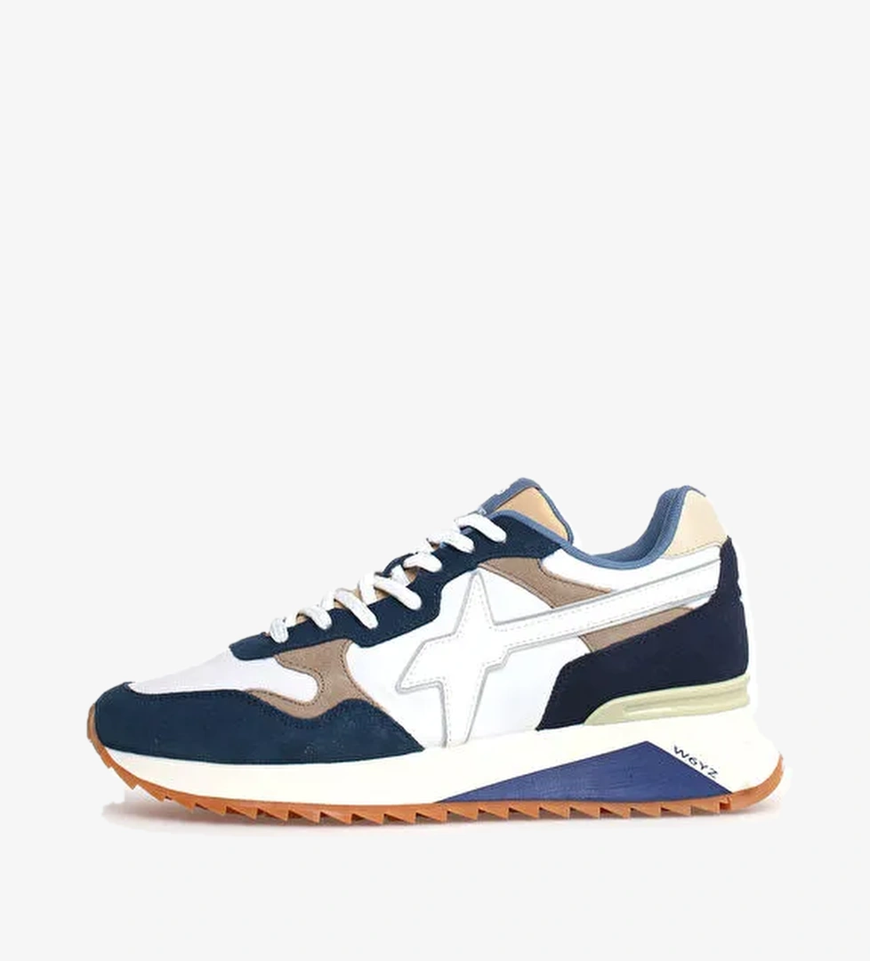W6Yz Beyaz-Lacivert Erkek süet Sneaker YAK