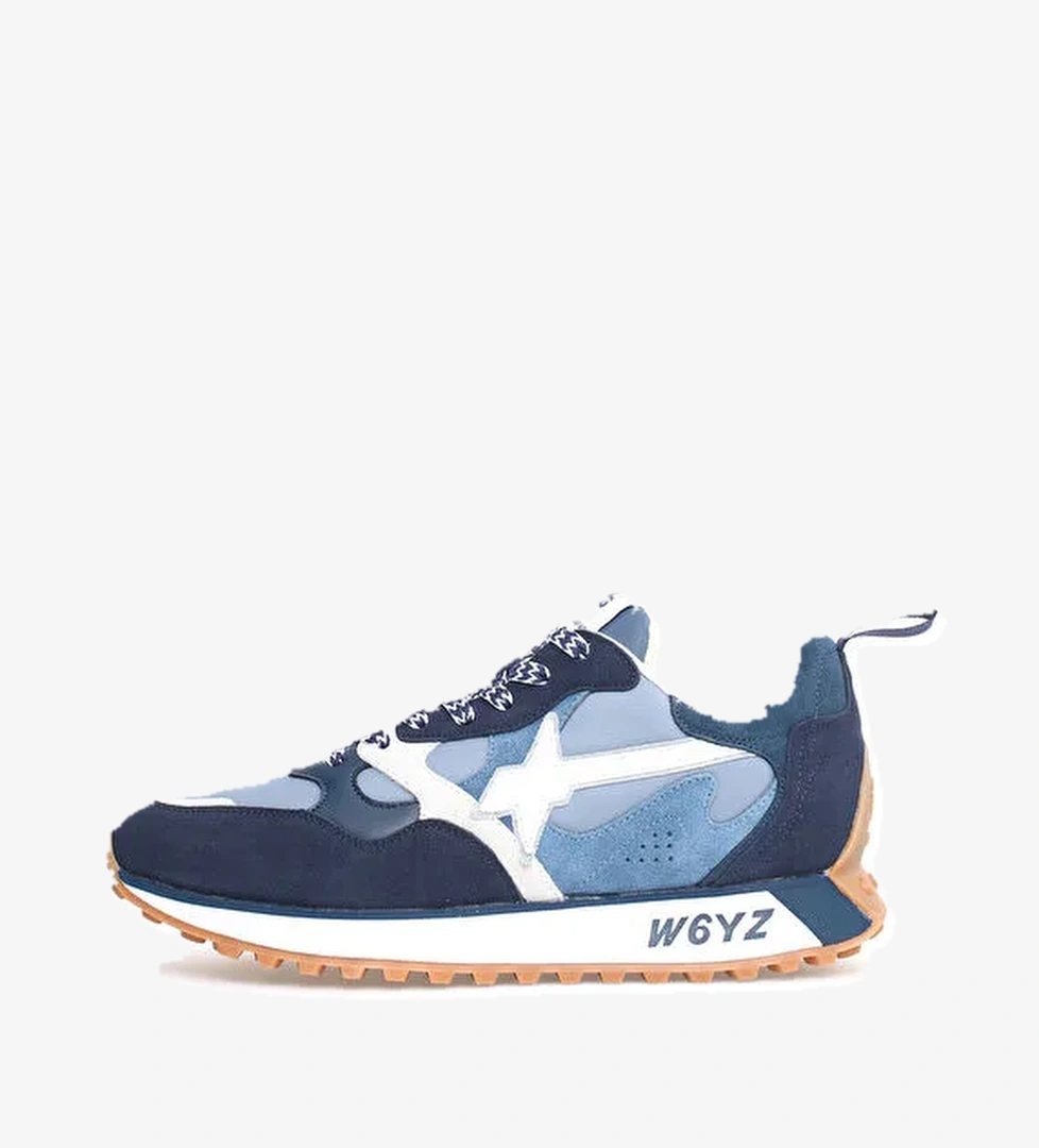W6Yz Mavi-Beyaz Erkek süet Sneaker LOOP-UNI