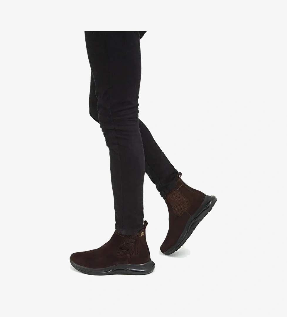 Tamer Tanca Erkek Hakiki Deri Kahverengi Süet Casual Bot - Görsel 1