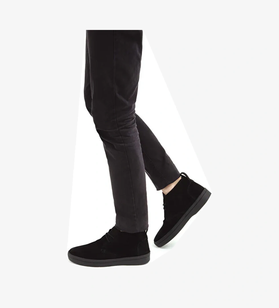 Tamer Tanca Erkek Hakiki Deri Siyah Süet Casual Bot - Görsel 1