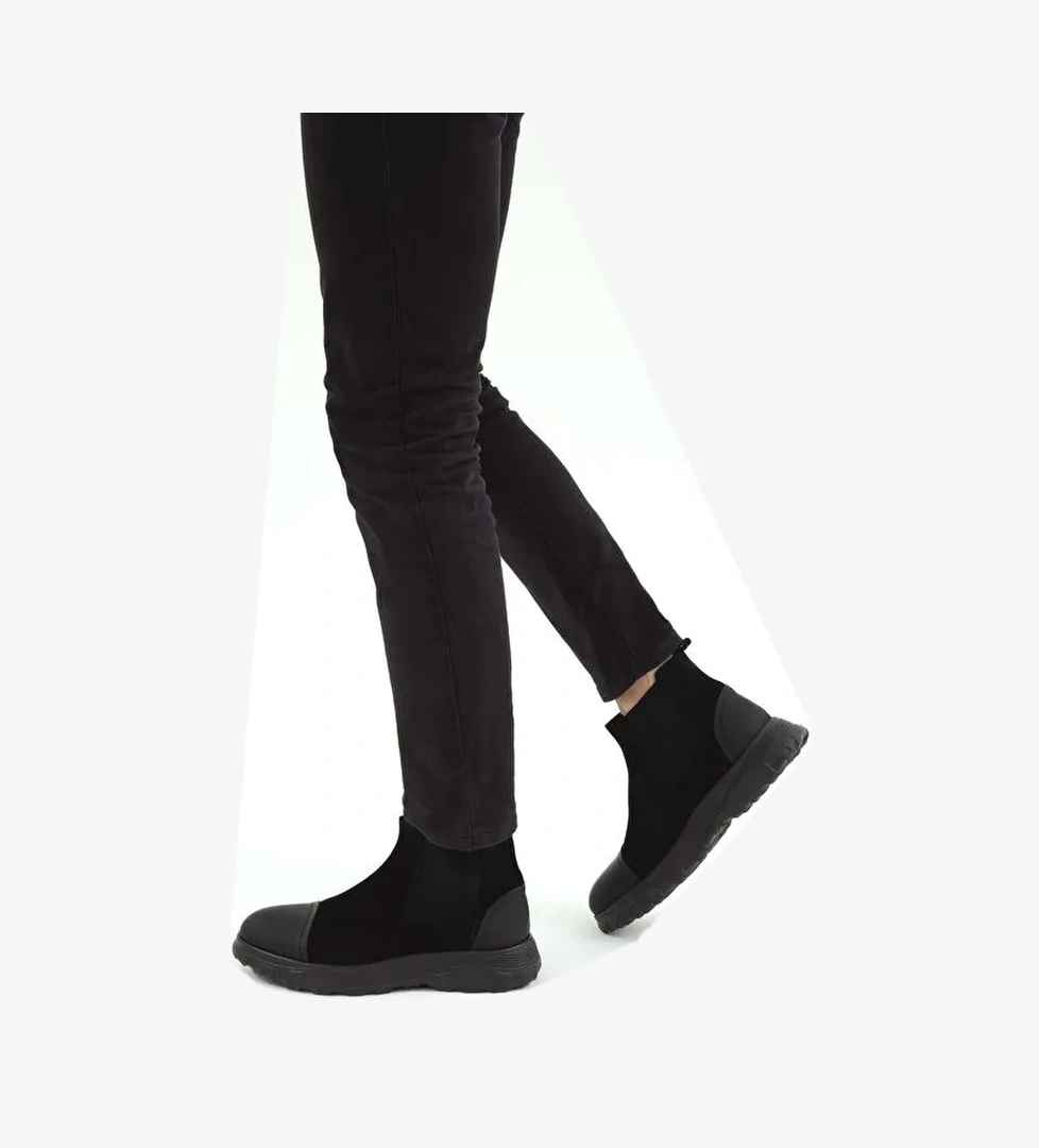 Tamer Tanca Erkek Hakiki Deri Siyah Süet Casual Bot - Görsel 1